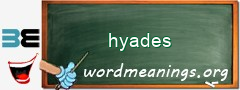 WordMeaning blackboard for hyades